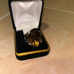 Cache Gold Statement Ring with Dramatic Gemstone